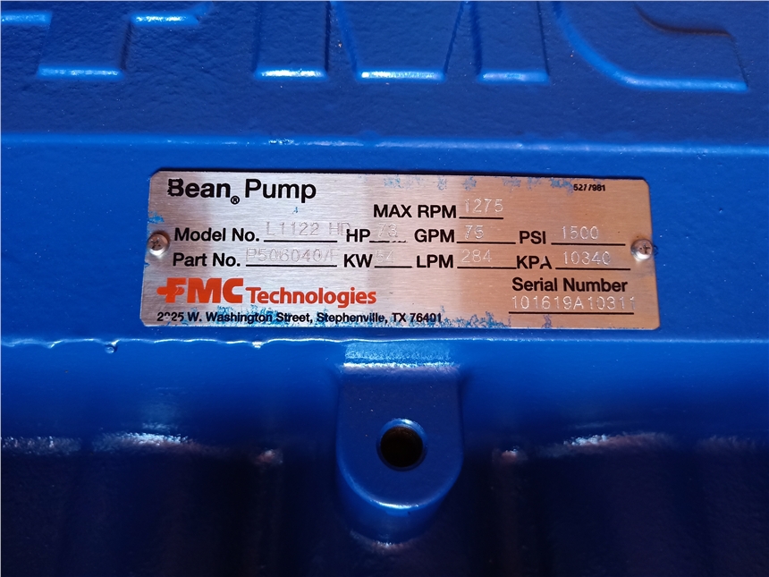 FMC BEAN PUMPˮL1122HD{ÿP547816/A 