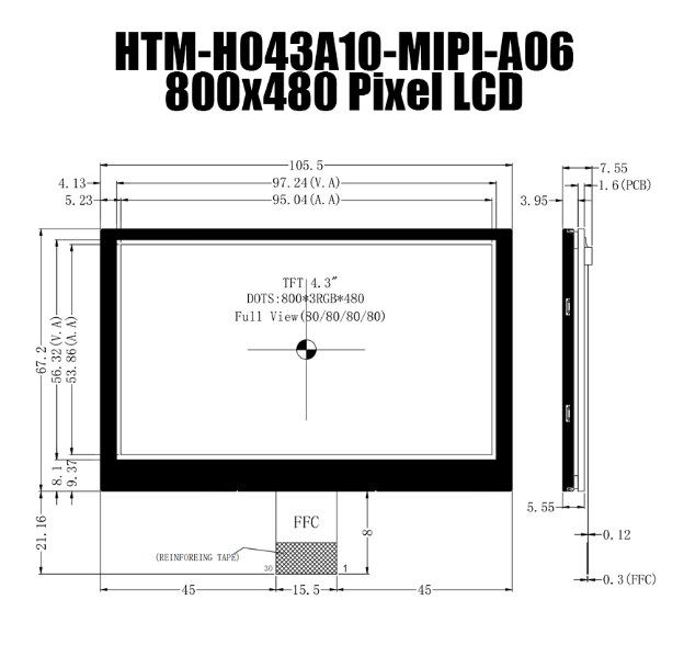 4.3TFTIPS 800x480  TFT @ʾ MIPIӿڹI(y)